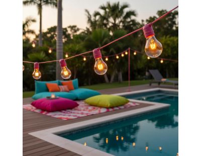 Guirlande lumineuse led 10 ampoules Allegra (Rose)