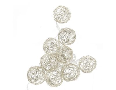 Guirlande lumineuse sphère filaire en métal 10 leds (Argent)