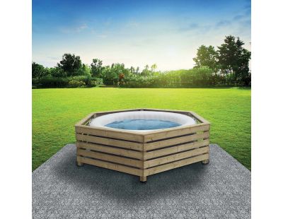 Habillage en bois pour spa gonflable Decorspa (Pour spa rond de 206 à 216 cm)