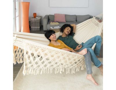 Hamac artisanal XXL en coton Rio (Naturel)