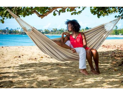 Hamac double en coton Barbados (Cappuccino)