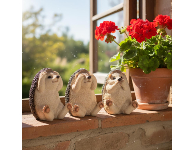 Hérissons expressifs en résine (Lot de 3)