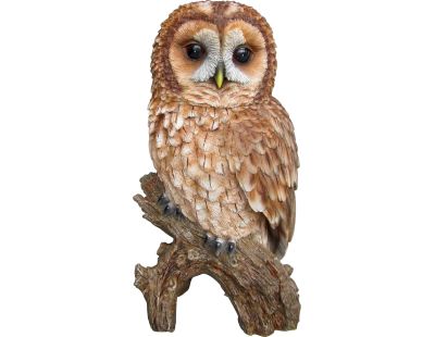 Hibou fauve en résine 31 cm