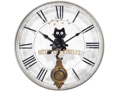 Horloge avec balancier Chats 58 cm (Un chat)
