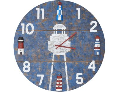 Horloge en bois Phare 50 cm