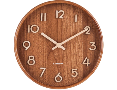 Horloge en bois Pure 22 cm (Bois foncé)