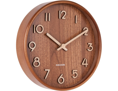 Horloge en bois Pure 22 cm (Bois foncé)