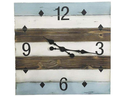 Horloge en bois carrée bord de mer