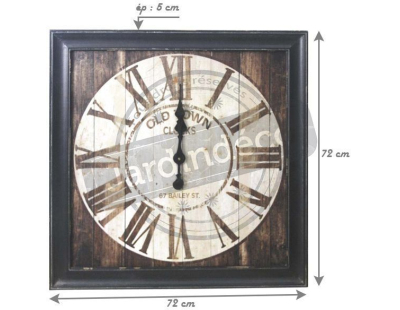 Horloge carrée en bois vintage