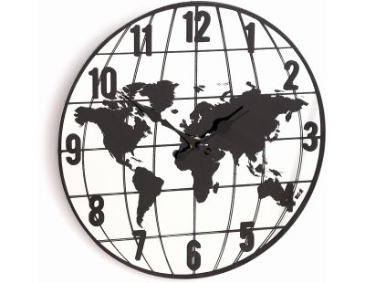 Horloge effet miroir mappemonde 30 cm