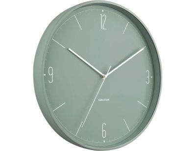 Horloge en métal mat Numbers & Lines 40 cm (Kaki)