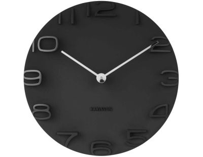 Horloge moderne avec aiguilles chromées On the Edge (Noir)