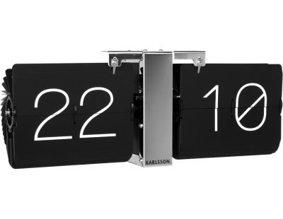 Horloge moderne bicolore Flip No Case (Noir et chrome)