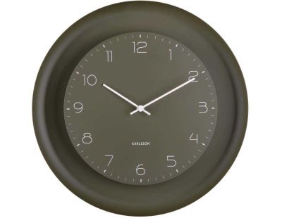 Horloge mural en métal Dual Disc (Vert mousse)