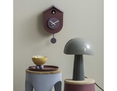 Horloge murale en ABS Grato Cuckoo (Mauve foncé et lavande)
