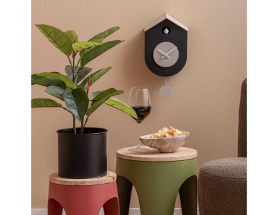 Horloge murale en ABS Grato Cuckoo (Noir et gris clair)
