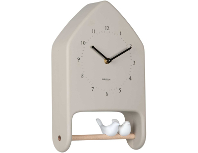 Horloge murale Love Birds (Gris clair)