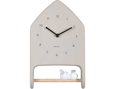 Horloge murale Love Birds (Gris clair)