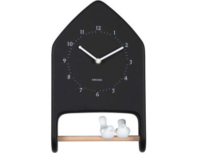 Horloge murale Love Birds (Noir)