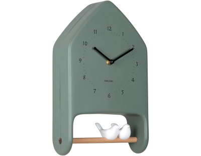 Horloge murale Love Birds (Vert jungle)