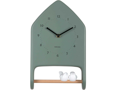 Horloge murale Love Birds (Vert jungle)