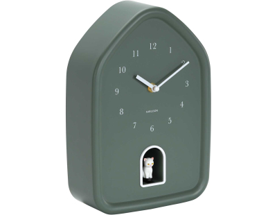 Horloge murale Modern Kitty (Vert jungle)