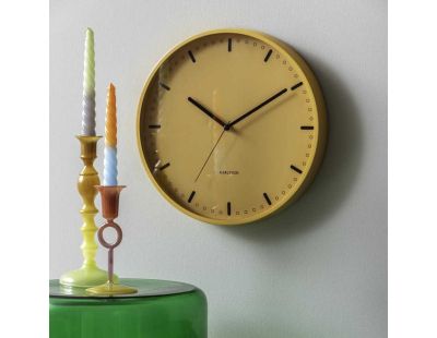 Horloge murale en aluminium Cool Retro (Jaune)