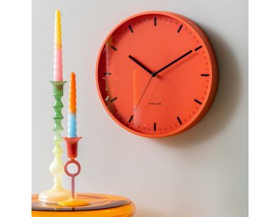 Horloge murale en aluminium Cool Retro (Orange)