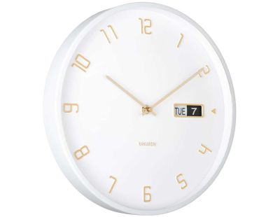 Horloge murale en aluminium Flip (Blanc)