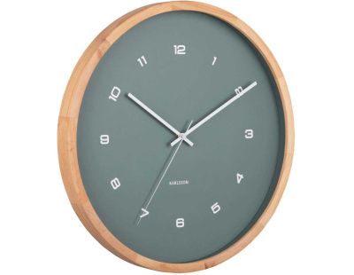 Horloge murale en bois Modesta (Vert jungle)