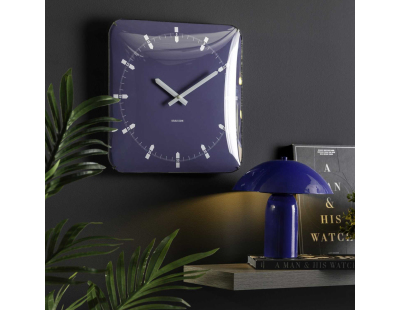 Horloge murale en métal Sucinto Dome Square (Bleu)
