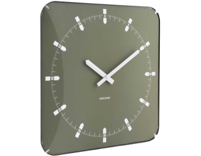 Horloge murale en métal Sucinto Dome Square (Vert)