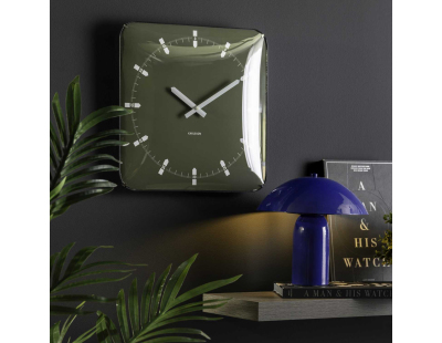 Horloge murale en métal Sucinto Dome Square (Vert)