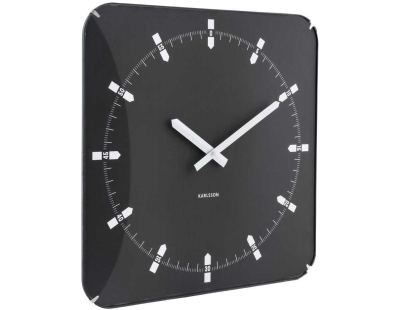 Horloge murale en métal Sucinto Dome Square (Noir)