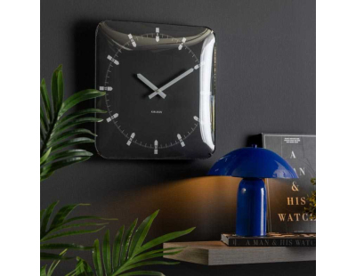 Horloge murale en métal Sucinto Dome Square (Noir)