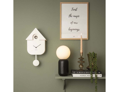 Horloge murale moderne Cuckoo (Blanc)