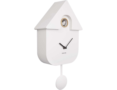 Horloge murale moderne Cuckoo (Blanc)
