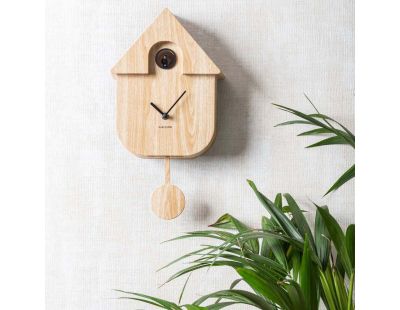 Horloge murale moderne Cuckoo (Bois clair )