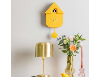 Horloge murale moderne Cuckoo (Jaune)