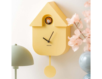 Horloge murale moderne Cuckoo (Jaune clair)