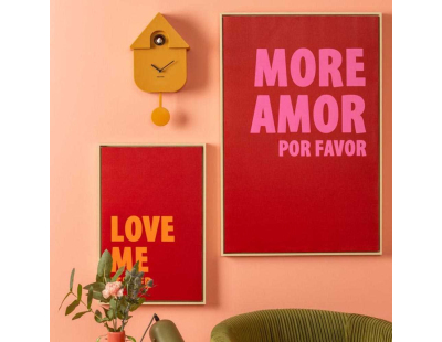 Horloge murale moderne Cuckoo (Ocre jaune)