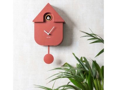 Horloge murale moderne Cuckoo (Ocre rouge)
