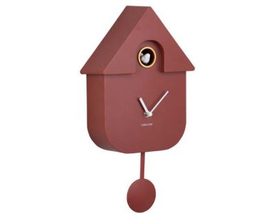 Horloge murale moderne Cuckoo (Ocre rouge)