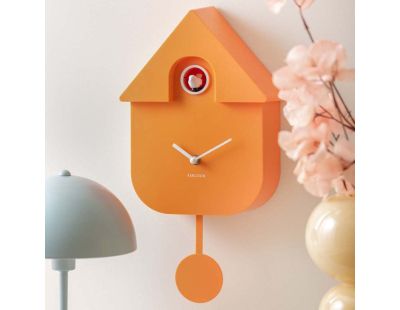 Horloge murale moderne Cuckoo (Orange)