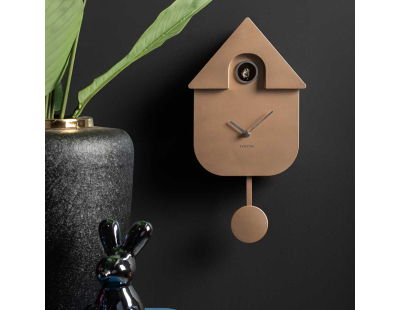 Horloge murale moderne Cuckoo (Rose gold métallique)