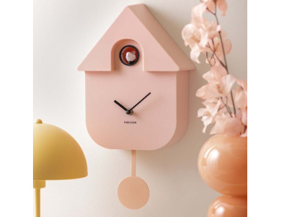 Horloge murale moderne Cuckoo (Rose pâle)