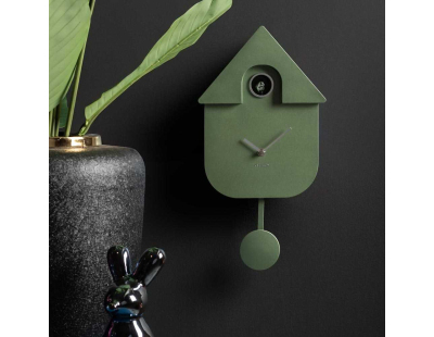Horloge murale moderne Cuckoo (Vert jungle métallique)