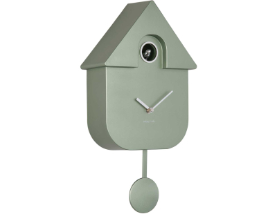 Horloge murale moderne Cuckoo (Vert jungle métallique)
