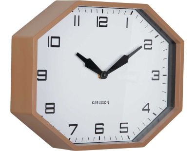 Horloge murale octogonale en résine Factory (Marron)