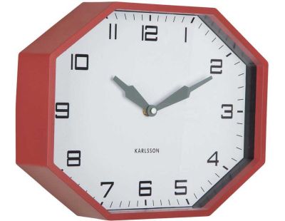 Horloge murale octogonale en résine Factory (Rouge)